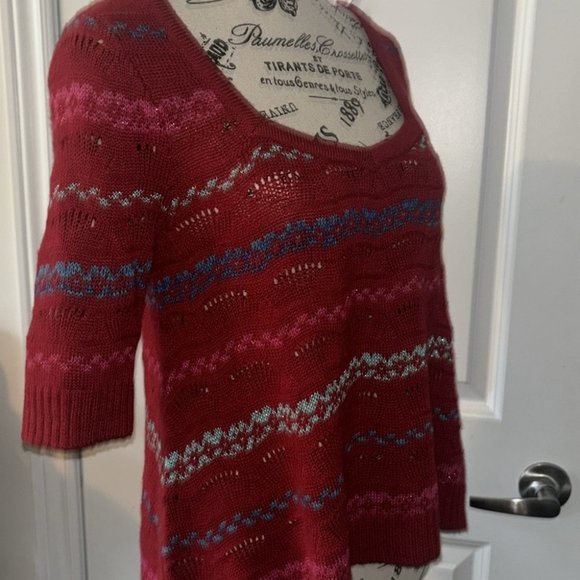 Free People Women’s Cropped Red Sweater Shirt - Picture 4 of 7